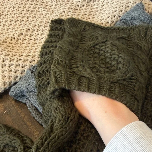 Cozy Knit Sweater Collection - Olive, Cream, and Gray - Picture 2 of 4